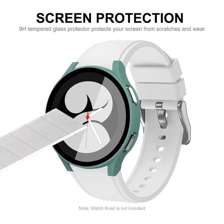 ENKAY Hat-Prince Full Coverage PC Frame + Tempered Glass Protector Composite Case for Samsung Galaxy Watch4 44mm(Transparent) - Watch Cases by ENKAY | Online Shopping South Africa | PMC TechLife | Buy Now Pay Later Mobicred