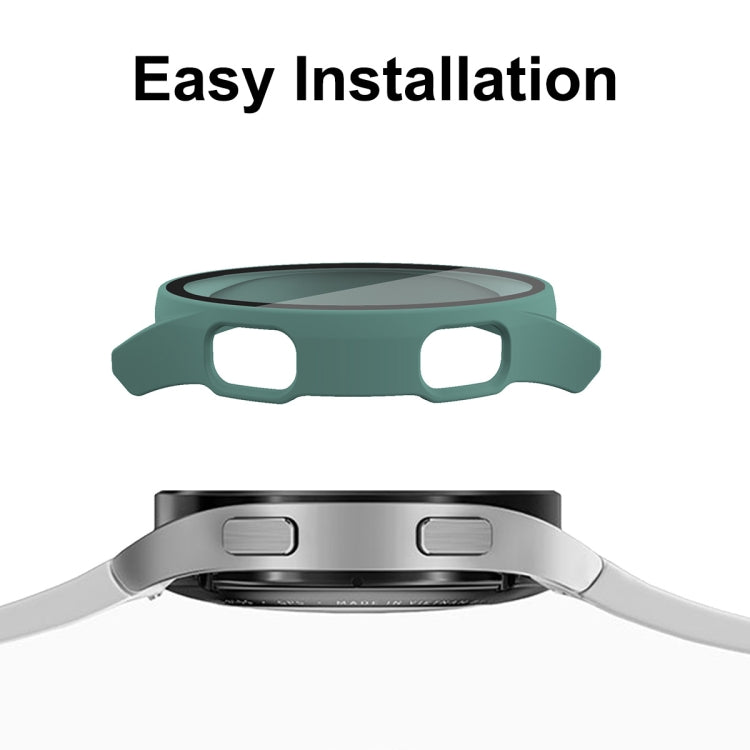 ENKAY Hat-Prince Full Coverage PC Frame + Tempered Glass Protector Composite Case for Samsung Galaxy Watch4 44mm(Green) - Watch Cases by ENKAY | Online Shopping South Africa | PMC TechLife | Buy Now Pay Later Mobicred