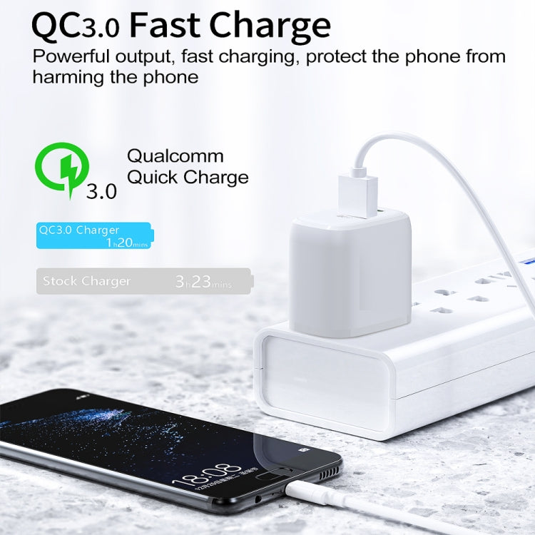 CS-20W Mini Portable PD3.0 + QC3.0 Dual Ports Fast Charger with 3A Type-C to 8 Pin Data Cable(EU Plug) - free shipping - PMC TechLife - Order now!