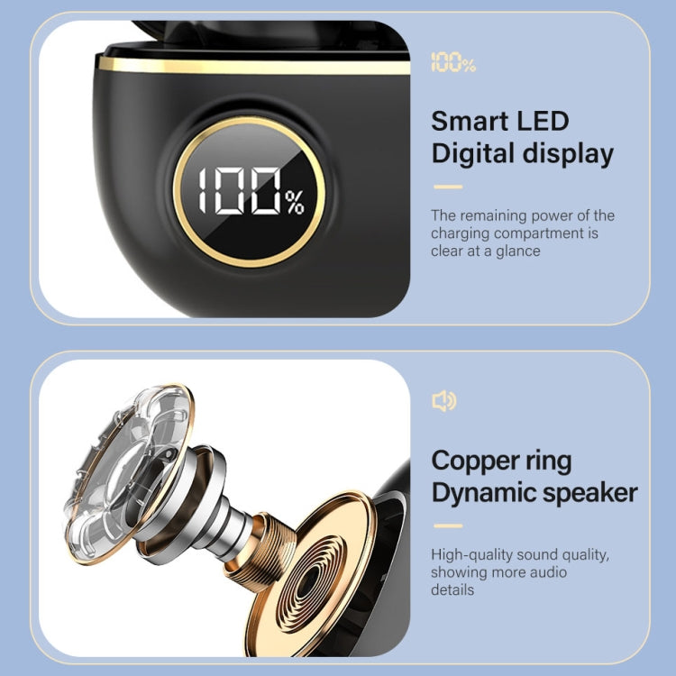 PRO100 TWS Bluetooth 5.2 Noise Canceling Waterproof Earphones 9D Stereo Sports Headphone with Charging Case(White) - Bluetooth Earphone by PMC TechLife | Online Shopping South Africa | PMC TechLife