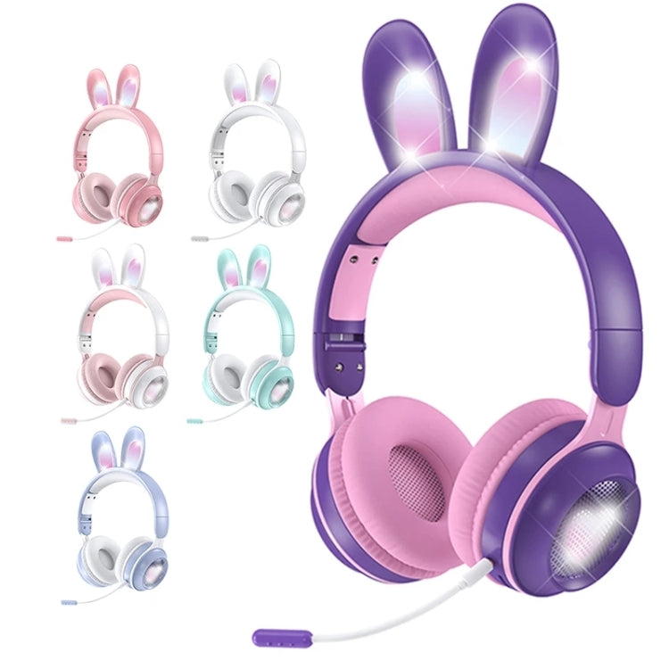 KE-01 Rabbit Ear Wireless Bluetooth 5.0 Stereo Music Foldable Headset with Mic For PC(Pink) - Headset & Headphone by PMC TechLife | Online Shopping South Africa | PMC TechLife