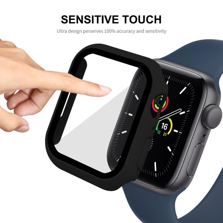 ENKAY Hat-Prince 2 in 1 PC Frame + 9H Tempered Glass Protector Full Coverage Case For Apple Watch Series 8 / 7 41mm(Dark Blue) - Watch Cases by ENKAY | Online Shopping South Africa | PMC TechLife | Buy Now Pay Later Mobicred