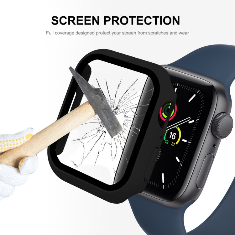ENKAY Hat-Prince 2 in 1 PC Frame + 9H Tempered Glass Protector Full Coverage Case For Apple Watch Series 8 / 7 45mm(Pink) - Watch Cases by ENKAY | Online Shopping South Africa | PMC TechLife | Buy Now Pay Later Mobicred