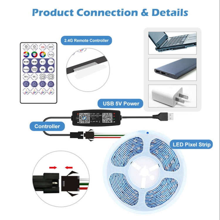 WS2812B USB 5V APP Remote Controller Bluetooth Music Controller for SK6812 WS2811 WS2812 LED Light Strip - free shipping - PMC TechLife - Order now!