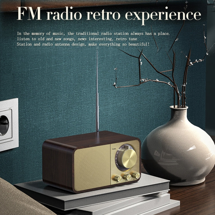 OneDer JY-66 Wooden Wireless BT5.0 Retro Classic Speaker FM Radio Support TF / U-Disk / AUX - free shipping - PMC TechLife - Order now!