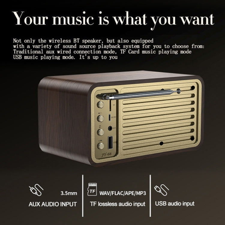 OneDer JY-66 Wooden Wireless BT5.0 Retro Classic Speaker FM Radio Support TF / U-Disk / AUX - free shipping - PMC TechLife - Order now!