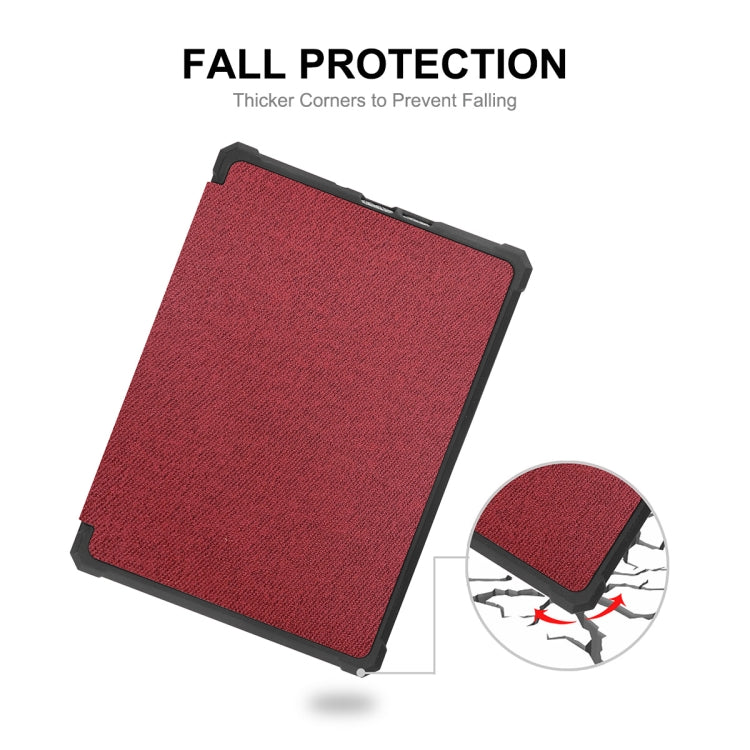 For Amazon Kindle Paperwhite 5 2021 ENKAY Solid Color Denim Texture Horizontal Flip Leather Tablet Case with Sleep / Wake-up Function(Wine Red) - free shipping - PMC TechLife - Order now!