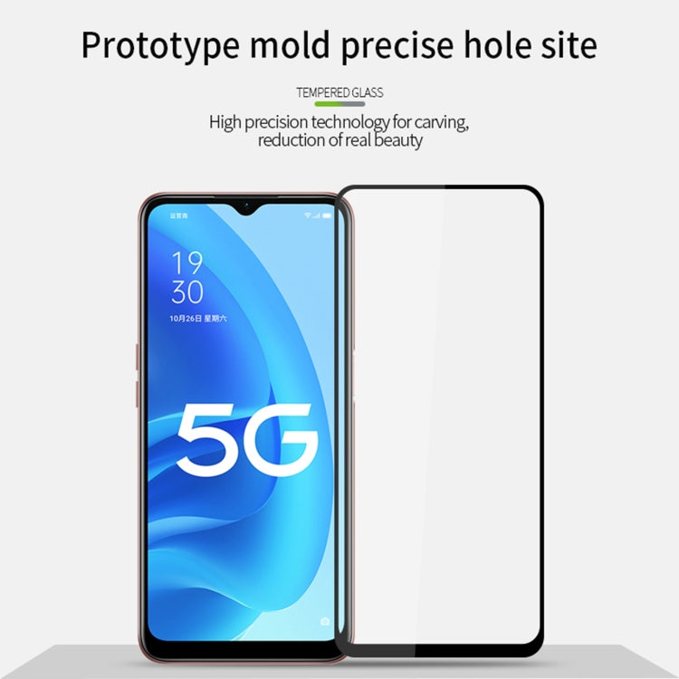 For OPPO A55 5G PINWUYO 9H 2.5D Full Screen Tempered Glass Film(Black) - OPPO Tempered Glass by PINWUYO | Online Shopping South Africa | PMC TechLife | Buy Now Pay Later Mobicred
