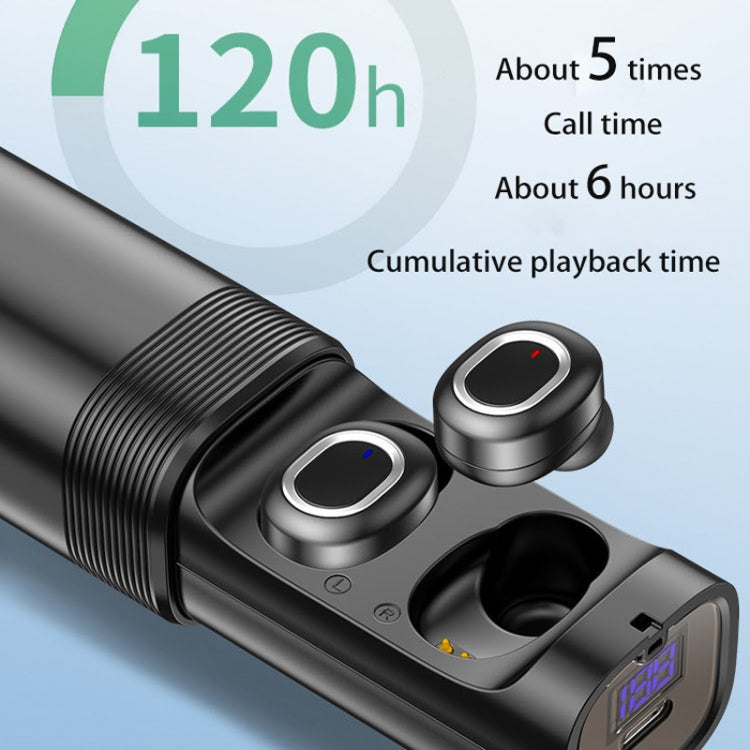 T&G TG909 TWS In-Ear Mini Dual Channel Stereo Bluetooth Earphones with LED Display(Black Gold) - Bluetooth Earphone by T&G | Online Shopping South Africa | PMC TechLife