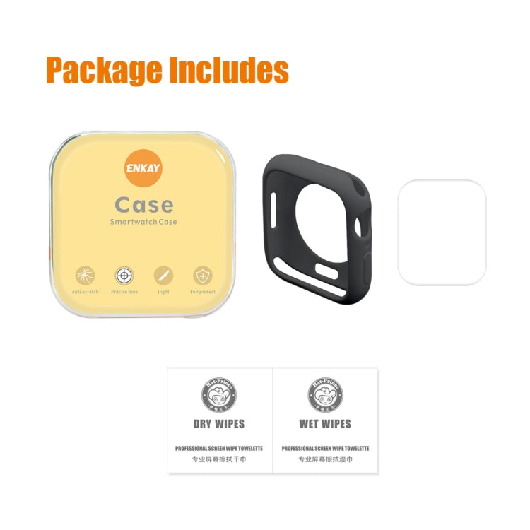ENKAY Hat-Prince Protective TPU Watch Case + Full Coverage PET Screen Protector Film For Apple Watch Series 8 / 7 41mm(White) - Watch Cases by ENKAY | Online Shopping South Africa | PMC TechLife | Buy Now Pay Later Mobicred