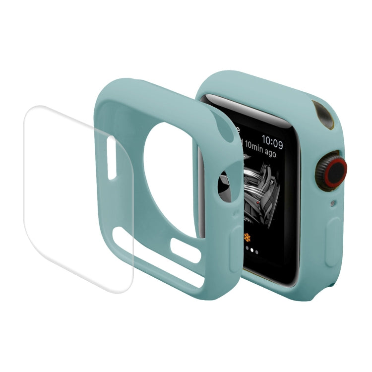 ENKAY Hat-Prince Protective TPU Watch Case + Full Coverage PET Screen Protector Film For Apple Watch Series 8 / 7 45mm(Green) - Watch Cases by ENKAY | Online Shopping South Africa | PMC TechLife | Buy Now Pay Later Mobicred