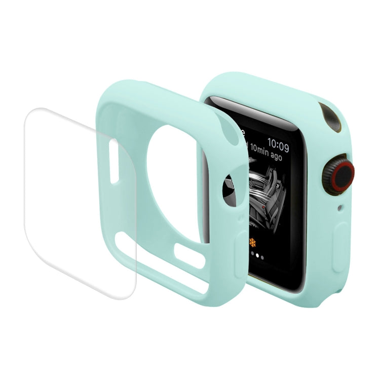 ENKAY Hat-Prince Protective TPU Watch Case + Full Coverage PET Screen Protector Film For Apple Watch Series 8 / 7 45mm(Light Blue) - Watch Cases by ENKAY | Online Shopping South Africa | PMC TechLife | Buy Now Pay Later Mobicred