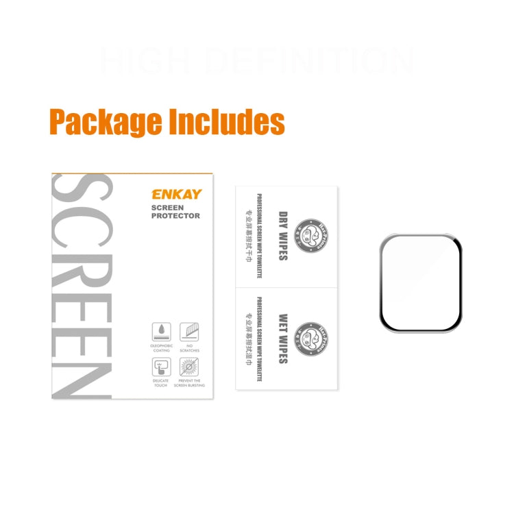 1 PC ENKAY Hat-Prince 3D Curved Edge Full Coverage Full Tempered Glass HD Screen Protector Film For Apple Watch Series 7 41mm(Black) - Others by ENKAY | Online Shopping South Africa | PMC TechLife | Buy Now Pay Later Mobicred