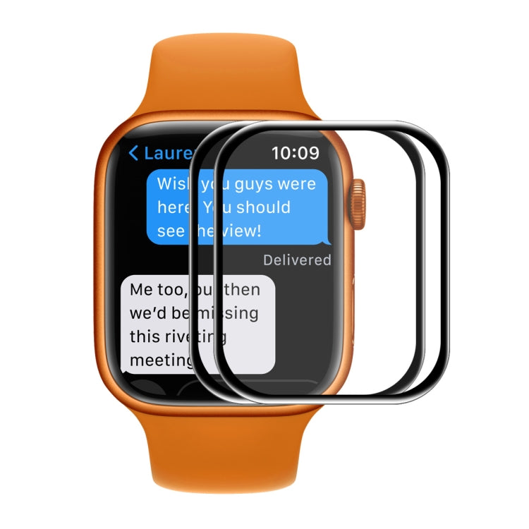 2 PCS ENKAY Hat-Prince 3D Curved Edge Full Coverage Full Tempered Glass HD Screen Protector Film For Apple Watch Series 7 41mm(Black) - Others by ENKAY | Online Shopping South Africa | PMC TechLife | Buy Now Pay Later Mobicred