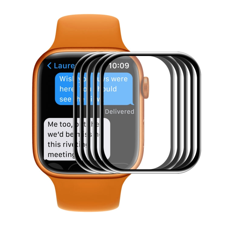 5 PCS ENKAY Hat-Prince 3D Curved Edge Full Coverage Full Tempered Glass HD Screen Protector Film For Apple Watch Series 7 45mm(Black) - Screen Protector by ENKAY | Online Shopping South Africa | PMC TechLife | Buy Now Pay Later Mobicred