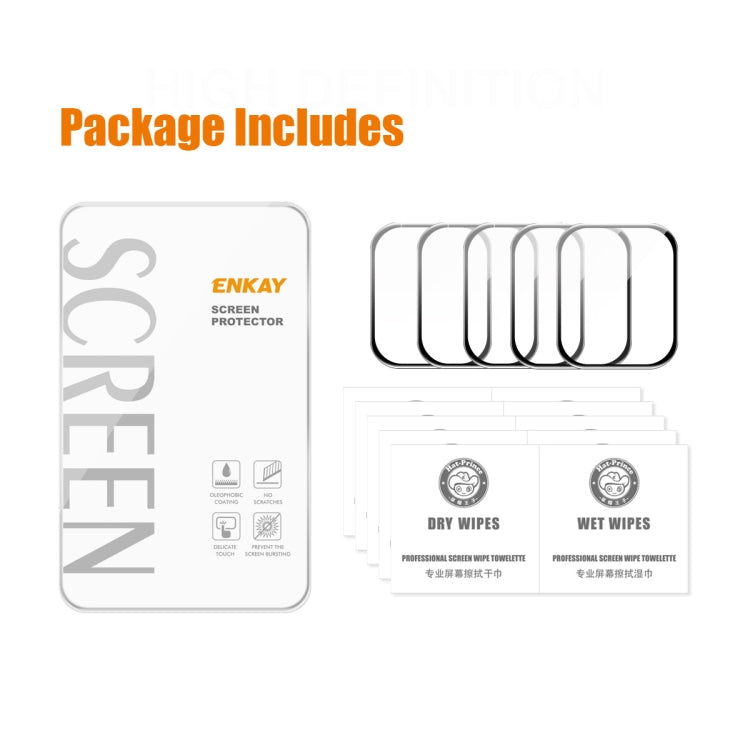 5 PCS ENKAY Hat-Prince 3D Curved Edge Full Coverage Full Tempered Glass HD Screen Protector Film For Apple Watch Series 7 45mm(Transparent) - Screen Protector by ENKAY | Online Shopping South Africa | PMC TechLife | Buy Now Pay Later Mobicred