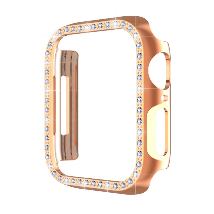 ENKAY Hat-Prince Electroplate PC Diamond Watch Case + Full Coverage Curved PET Screen Protector Film For Apple Watch Series 8 / 7 45mm(Rose Gold) - Watch Cases by ENKAY | Online Shopping South Africa | PMC TechLife | Buy Now Pay Later Mobicred