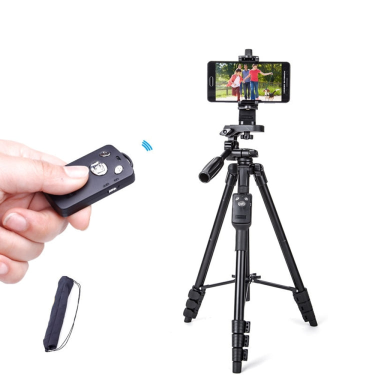 YUNTENG VCT-5218 Aluminum Tripod Mount with Bluetooth Remote Control & 3-Way Head & Phone Clamp - Tripods by YUNTENG | Online Shopping South Africa | PMC TechLife | Buy Now Pay Later Mobicred