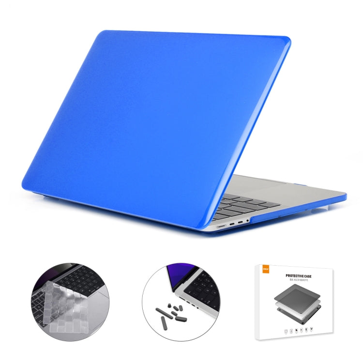 ENKAY Hat-Prince 3 in 1 Crystal Laptop Protective Case + TPU Keyboard Film + Anti-dust Plugs Set for MacBook Pro 14.2 inch A2442 2021, Version:EU Version(Dark Blue) - free shipping - PMC TechLife - Order now!