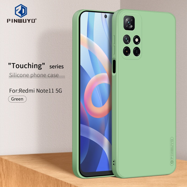 For Xiaomi Redmi Note 11 / Poco M4 Pro 5G PINWUYO Liquid Silicone TPU Phone Case(Green) - Xiaomi Cases by PINWUYO | Online Shopping South Africa | PMC TechLife | Buy Now Pay Later Mobicred
