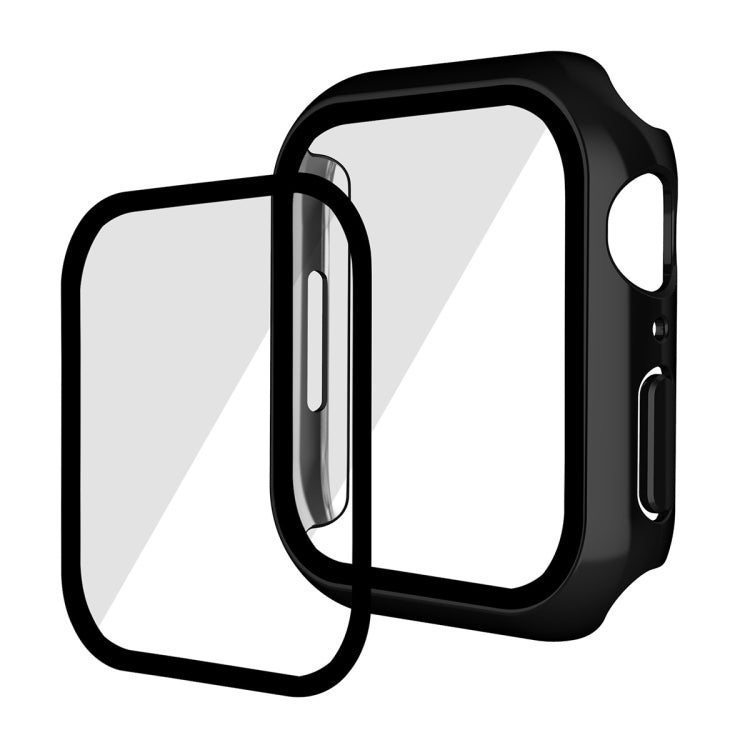 For Apple Watch Series 8 / 7 41mm ENKAY Hat-Prince 2 in 1 PC Frame + 9H Tempered Glass Case(Black) - Watch Cases by ENKAY | Online Shopping South Africa | PMC TechLife | Buy Now Pay Later Mobicred