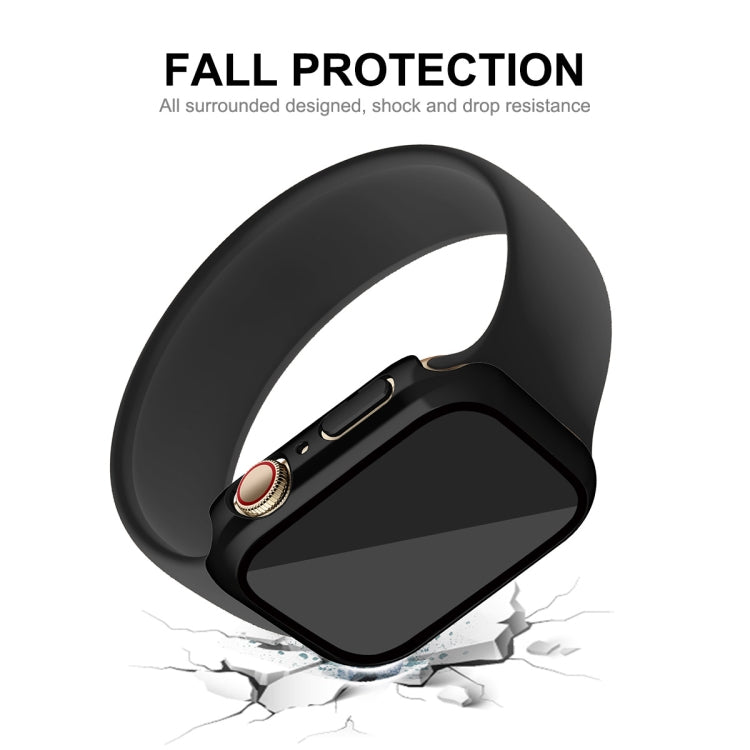 For Apple Watch Series 8 / 7 41mm ENKAY Hat-Prince 2 in 1 PC Frame + 9H Tempered Glass Case(Black) - Watch Cases by ENKAY | Online Shopping South Africa | PMC TechLife | Buy Now Pay Later Mobicred