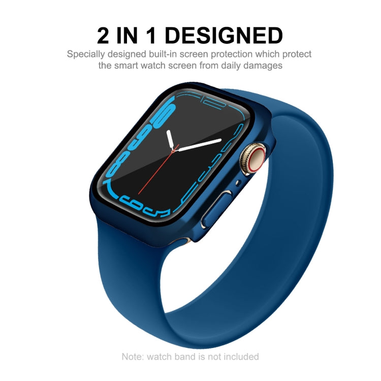 For Apple Watch Series 8 / 7 41mm ENKAY Hat-Prince 2 in 1 PC Frame + 9H Tempered Glass Case(Royal Blue) - Watch Cases by ENKAY | Online Shopping South Africa | PMC TechLife | Buy Now Pay Later Mobicred