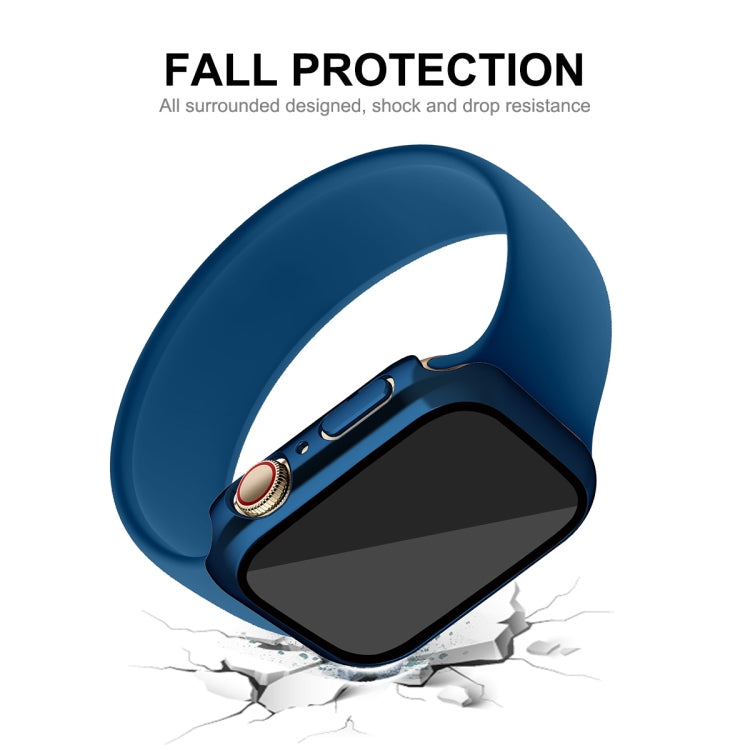 For Apple Watch Series 8 / 7 41mm ENKAY Hat-Prince 2 in 1 PC Frame + 9H Tempered Glass Case(Royal Blue) - Watch Cases by ENKAY | Online Shopping South Africa | PMC TechLife | Buy Now Pay Later Mobicred