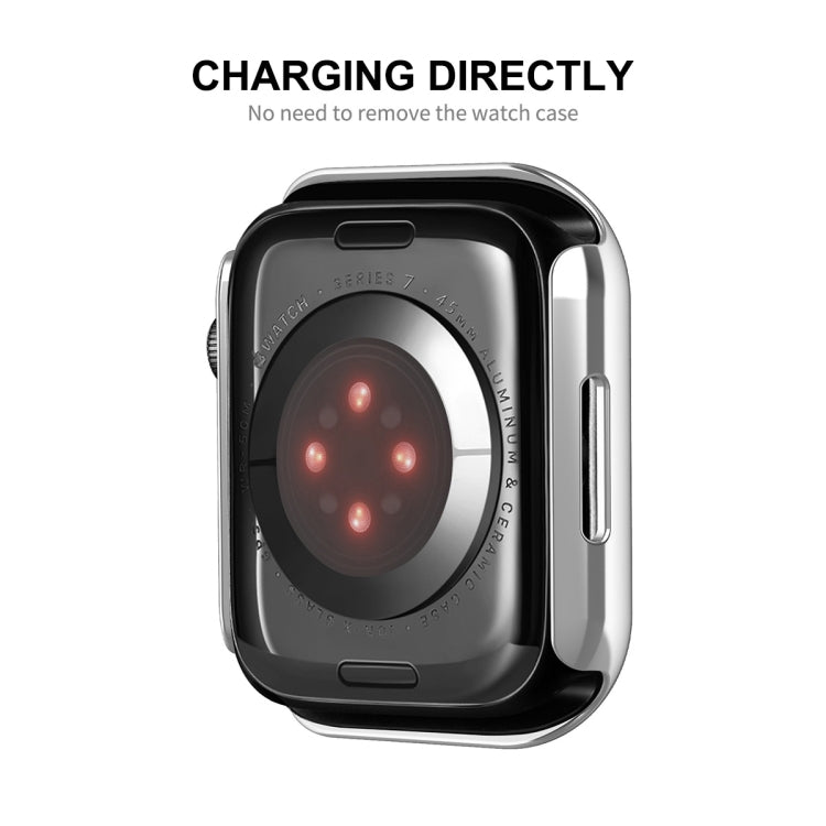 For Apple Watch Series 8 / 7 41mm ENKAY Hat-Prince 2 in 1 PC Frame + 9H Tempered Glass Case(Silver) - Watch Cases by ENKAY | Online Shopping South Africa | PMC TechLife | Buy Now Pay Later Mobicred