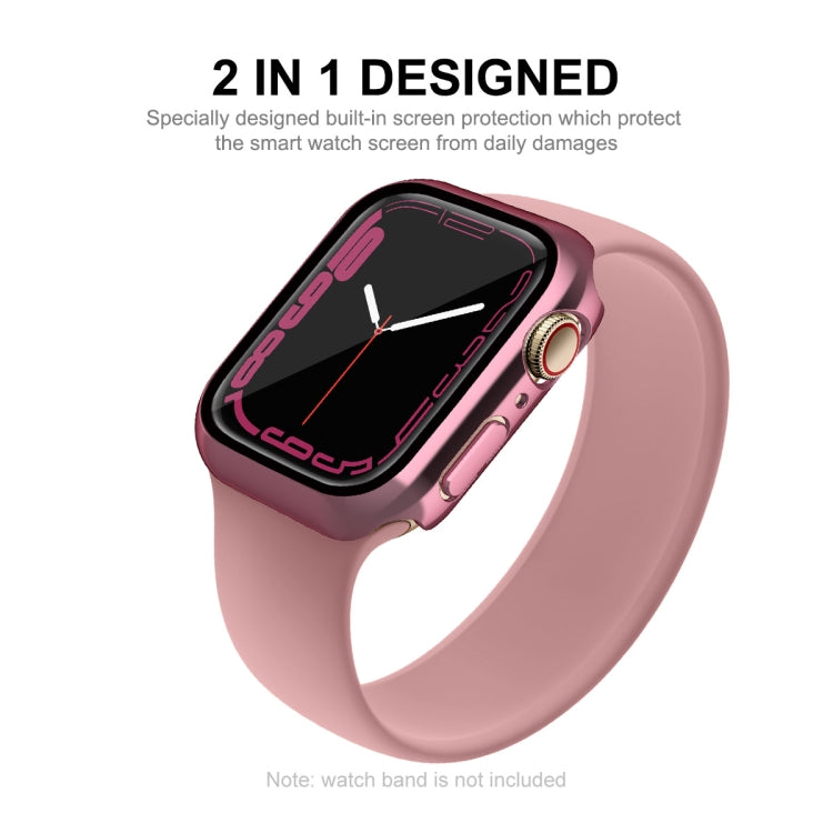 For Apple Watch Series 8 / 7 45mm ENKAY Hat-Prince 2 in 1 PC Frame + 9H Tempered Glass Case(Pink) - Watch Cases by ENKAY | Online Shopping South Africa | PMC TechLife | Buy Now Pay Later Mobicred