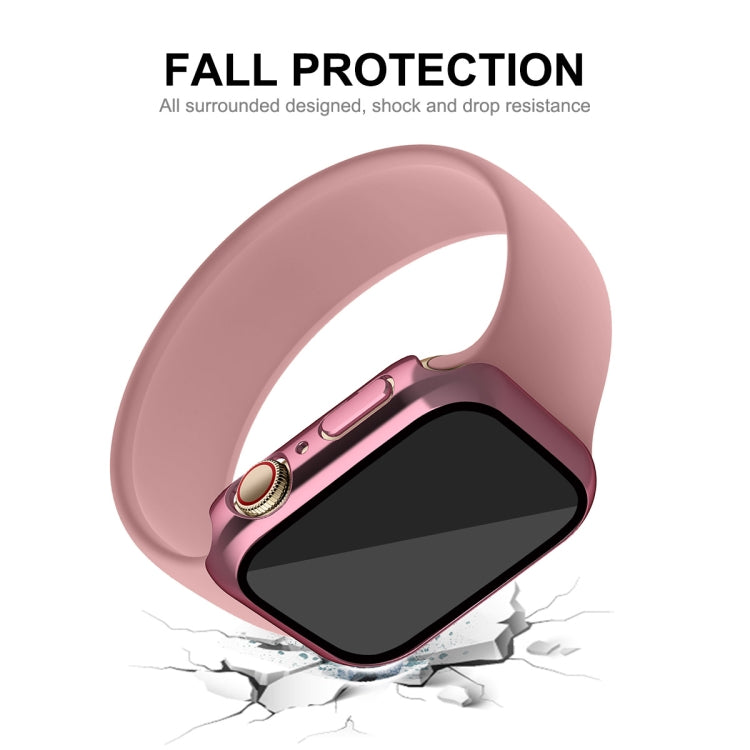 For Apple Watch Series 8 / 7 45mm ENKAY Hat-Prince 2 in 1 PC Frame + 9H Tempered Glass Case(Pink) - Watch Cases by ENKAY | Online Shopping South Africa | PMC TechLife | Buy Now Pay Later Mobicred