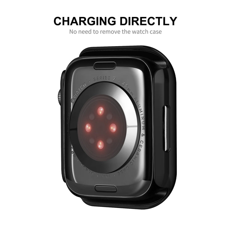 For Apple Watch Series 8 / 7 45mm ENKAY Hat-Prince 2 in 1 PC Frame + 9H Tempered Glass Case(Black) - free shipping - PMC TechLife - Order now!