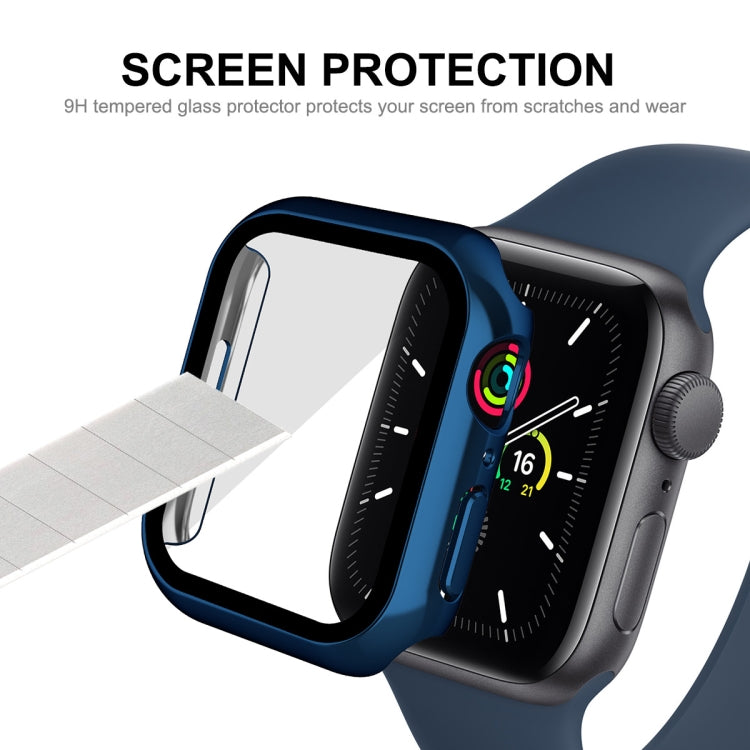 For Apple Watch Series 8 / 7 45mm ENKAY Hat-Prince 2 in 1 PC Frame + 9H Tempered Glass Case(Royal Blue) - Watch Cases by ENKAY | Online Shopping South Africa | PMC TechLife | Buy Now Pay Later Mobicred