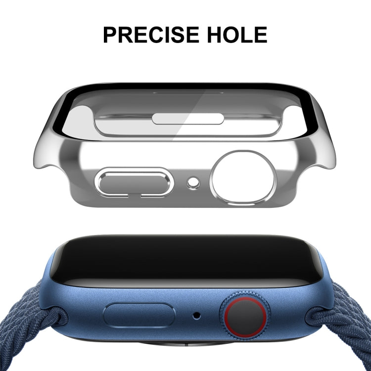 For Apple Watch Series 8 / 7 45mm ENKAY Hat-Prince 2 in 1 PC Frame + 9H Tempered Glass Case(Silver) - free shipping - PMC TechLife - Order now!