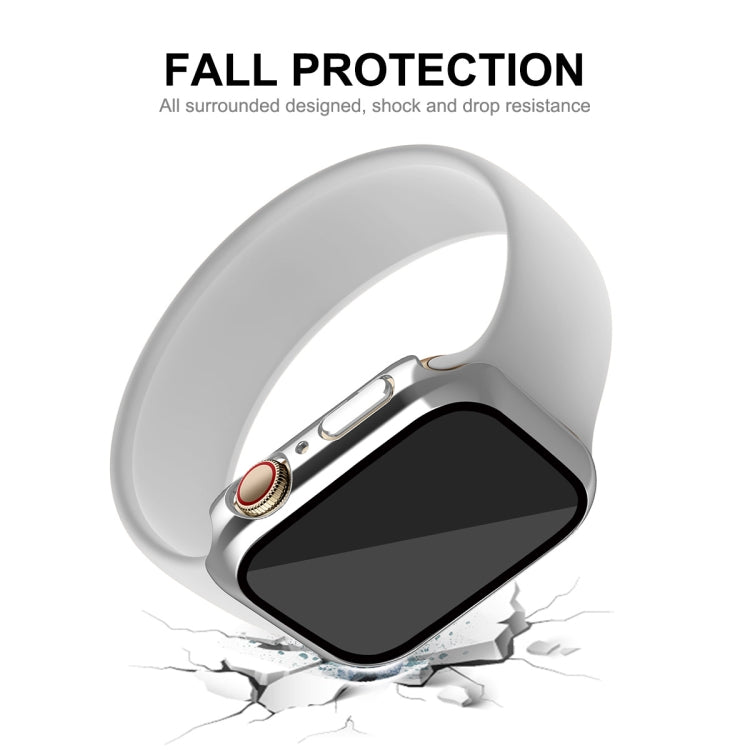 For Apple Watch Series 8 / 7 45mm ENKAY Hat-Prince 2 in 1 PC Frame + 9H Tempered Glass Case(Silver) - free shipping - PMC TechLife - Order now!