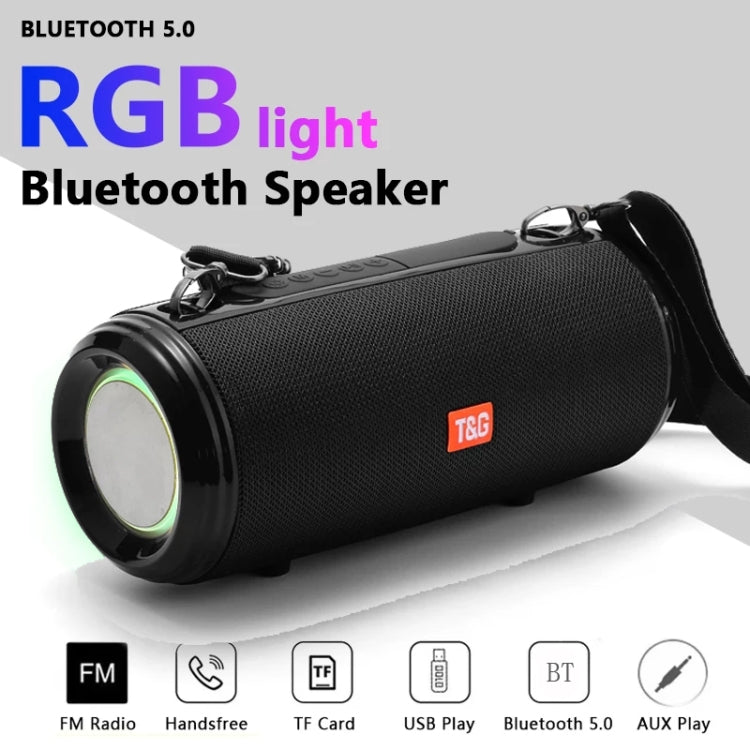 T&G TG537 RGB Light Portable Waterproof Bluetooth Speaker Supports FM / TF Card(Green) - Desktop Speaker by T&G | Online Shopping South Africa | PMC TechLife