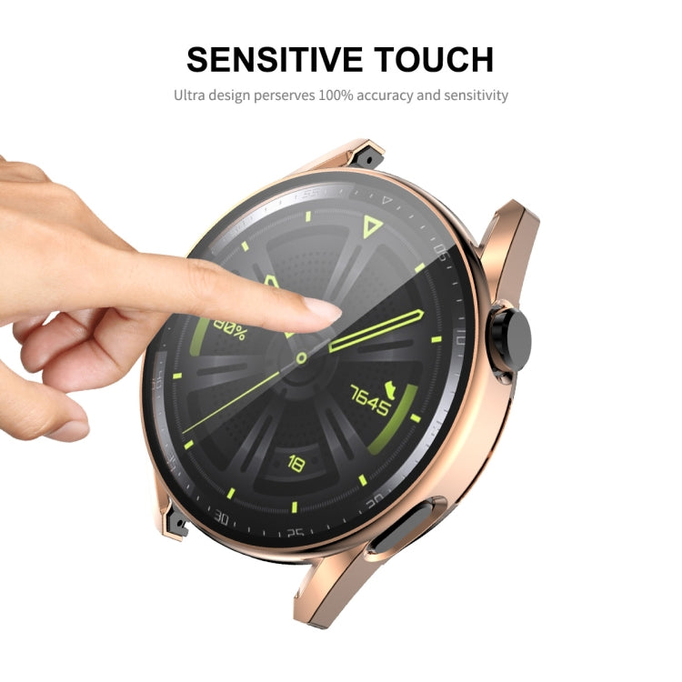 For Huawei Watch GT 3 46mm ENKAY PC Frame + Tempered Glass Protector Composite Case(Silver) - Watch Cases by ENKAY | Online Shopping South Africa | PMC TechLife | Buy Now Pay Later Mobicred