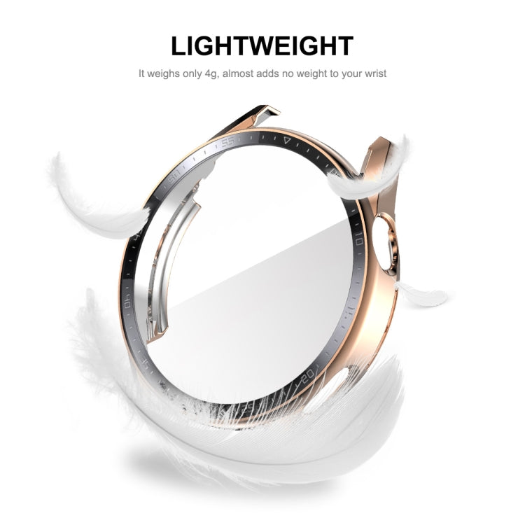 For Huawei Watch GT 3 46mm ENKAY PC Frame + Tempered Glass Protector Case With Scale(Pink) - Watch Cases by ENKAY | Online Shopping South Africa | PMC TechLife | Buy Now Pay Later Mobicred