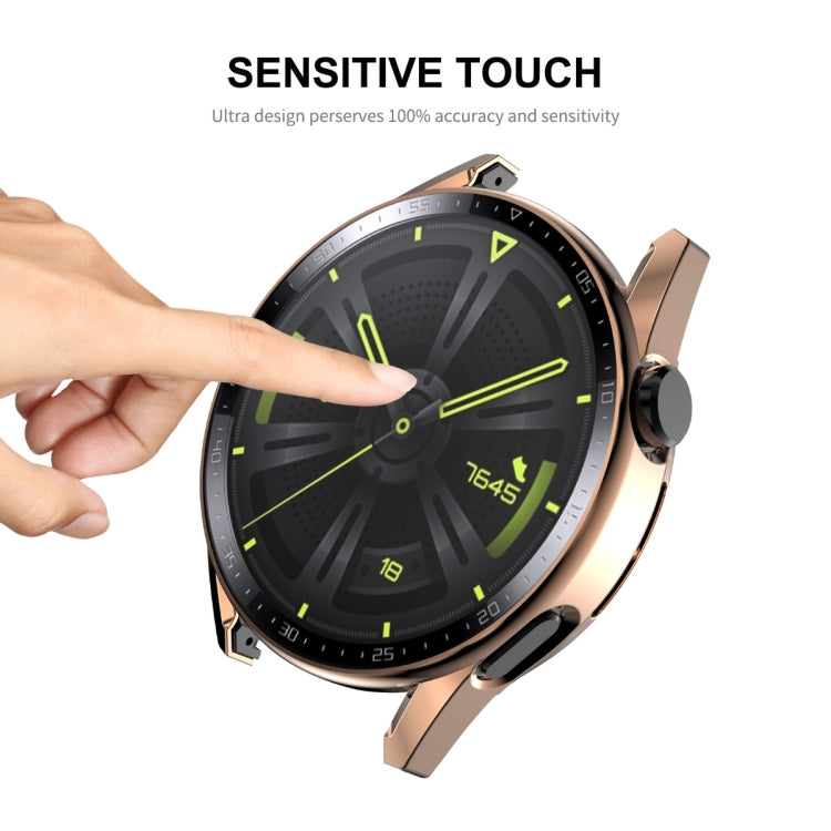 For Huawei Watch GT 3 46mm ENKAY PC Frame + Tempered Glass Protector Case With Scale(Pink) - Watch Cases by ENKAY | Online Shopping South Africa | PMC TechLife | Buy Now Pay Later Mobicred