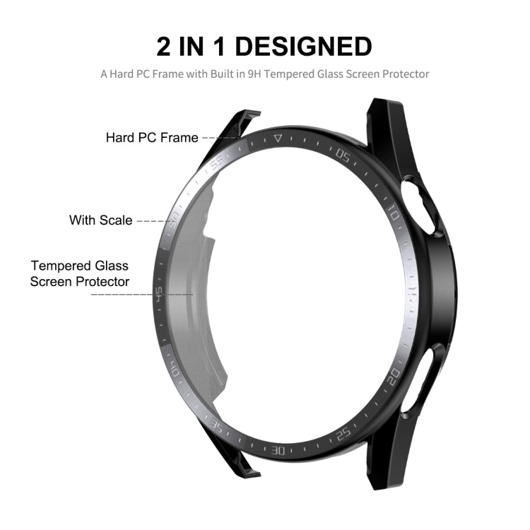 For Huawei Watch GT 3 46mm ENKAY Matte PC Frame + Tempered Glass Protector Case With Scale(Black) - free shipping - PMC TechLife - Order now!
