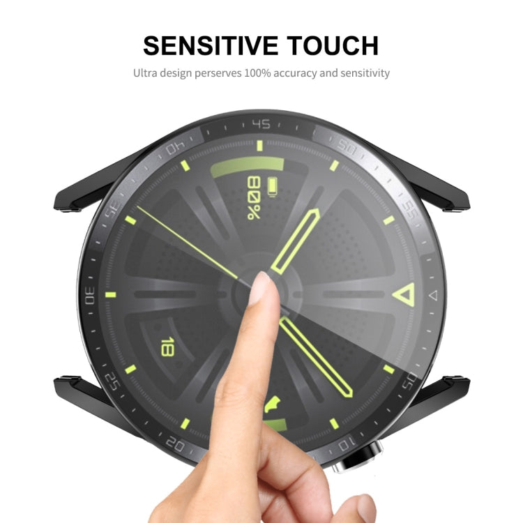 For Huawei Watch GT 3 46mm ENKAY Matte PC Frame + Tempered Glass Protector Case With Scale(Dark Blue) - free shipping - PMC TechLife - Order now!
