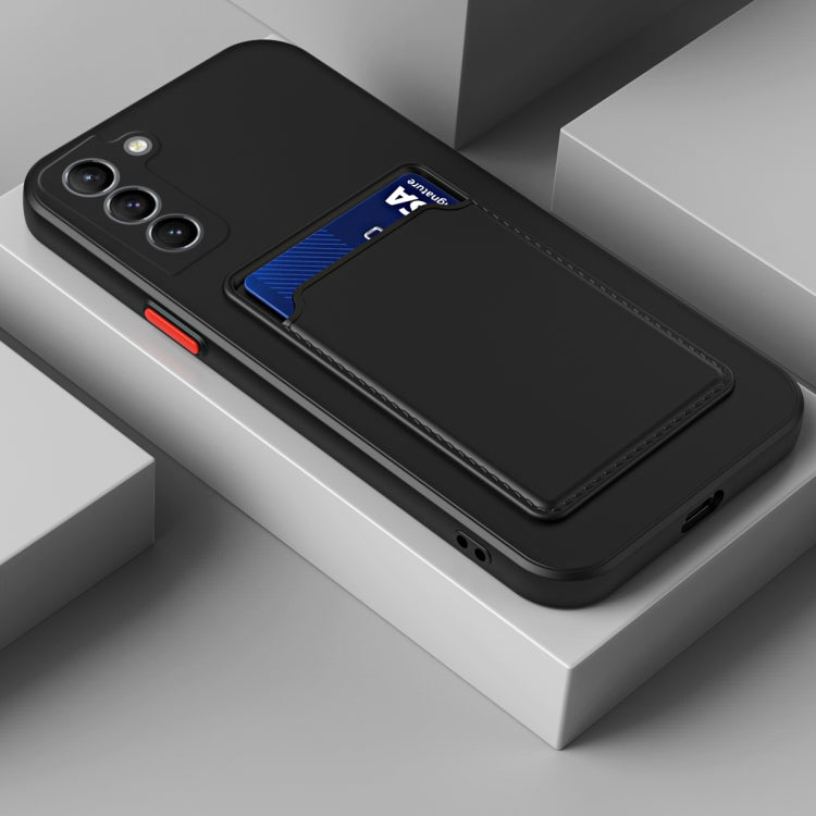 For Samsung Galaxy S22+ 5G Skin Feel Card Contrast Color Button TPU Phone Case(Black) - free shipping - PMC TechLife - Order now!