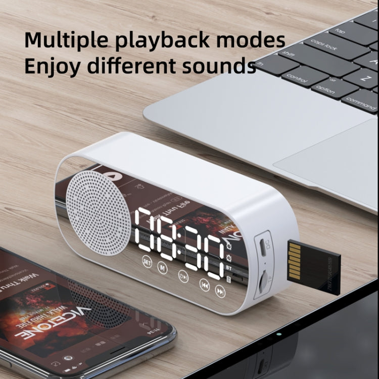 Z7 Digital Bluetooth 5.0 Speaker Multi-function Mirror Alarm Clock FM Radio(White) - Desktop Speaker by PMC TechLife | Online Shopping South Africa | PMC TechLife | Buy Now Pay Later Mobicred