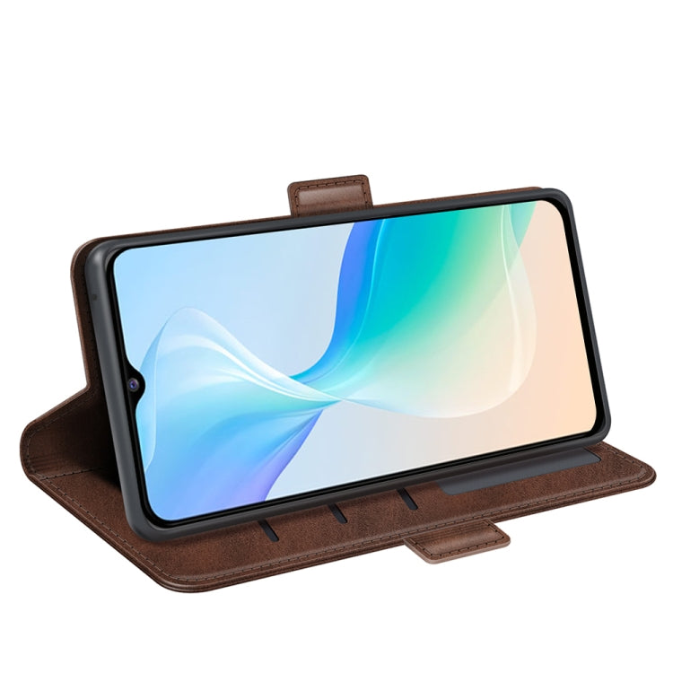 For vivo Y76 5G / Y76S 5G / Y74S Dual-side Magnetic Buckle Leather Case(Brown) - vivo Cases by PMC TechLife | Online Shopping South Africa | PMC TechLife | Buy Now Pay Later Mobicred