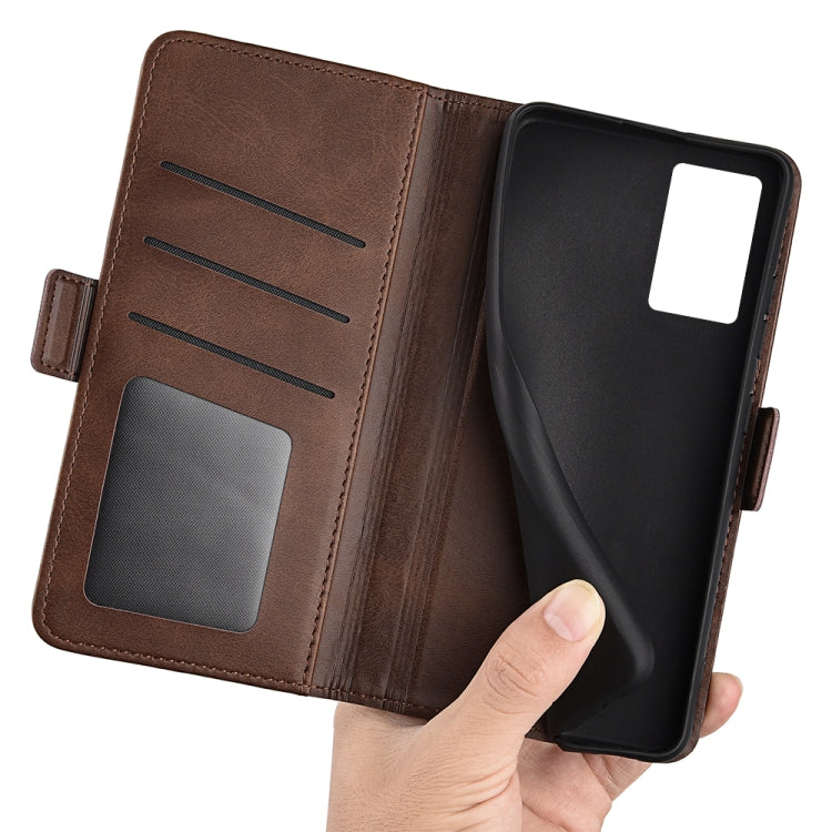 For vivo Y76 5G / Y76S 5G / Y74S Dual-side Magnetic Buckle Leather Case(Brown) - vivo Cases by PMC TechLife | Online Shopping South Africa | PMC TechLife | Buy Now Pay Later Mobicred