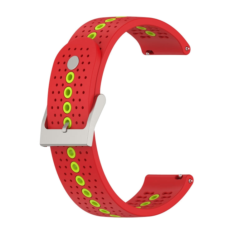 For Samsung Galaxy Watch4 40mm Two-Color Silicone Breathable Watch Band(Red+Green) - Watch Bands by PMC TechLife | Online Shopping South Africa | PMC TechLife | Buy Now Pay Later Mobicred