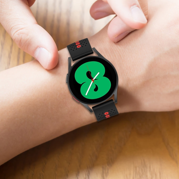 For Samsung Galaxy Watch4 40mm Two-Color Silicone Breathable Watch Band(Red+Green) - Watch Bands by PMC TechLife | Online Shopping South Africa | PMC TechLife | Buy Now Pay Later Mobicred