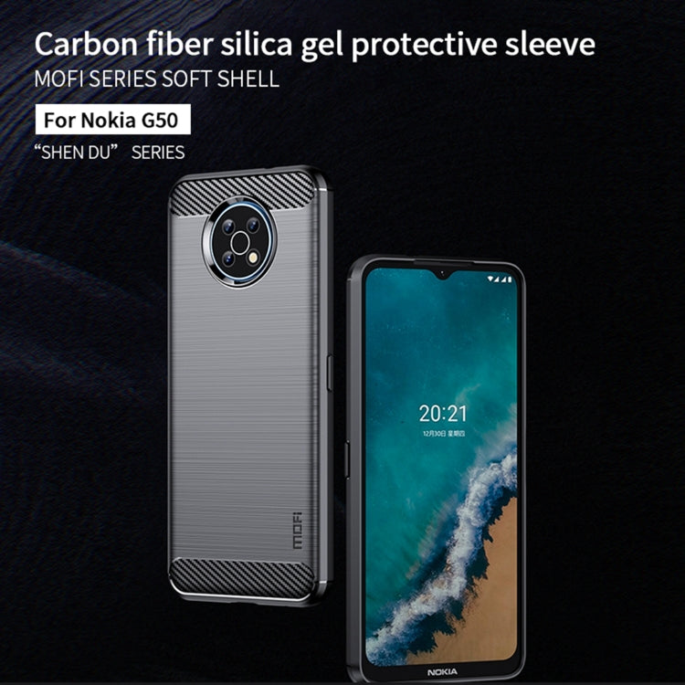 For Nokia G50 MOFI Gentleness Brushed Carbon Fiber Soft TPU Case(Blue) - free shipping - PMC TechLife - Order now!