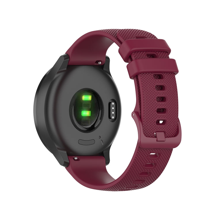 Compatible with Garmin Vivoactive 3 Music Small Lattice Silicone Watch Band(Burgundy) - Watch Bands by PMC TechLife | Online Shopping South Africa | PMC TechLife | Buy Now Pay Later Mobicred