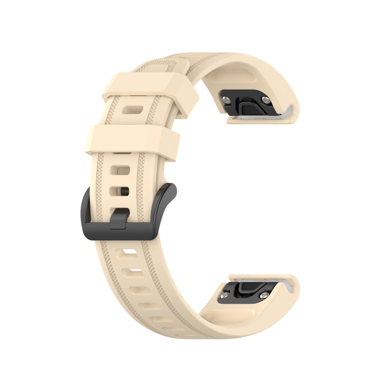 Compatible with Garmin Fenix 6S Pro Pure Color Silicone Watch Band(Beige) - Watch Bands by PMC TechLife | Online Shopping South Africa | PMC TechLife | Buy Now Pay Later Mobicred
